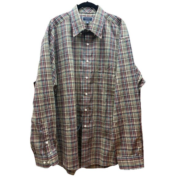 Club Room Performance Dress Shirt Plaid Holiday Mens 18 36-37 Regular Fit NWOT - Picture 1 of 4